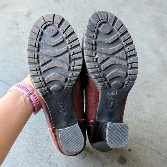 B.O.C by Born Brown Leather Oxford Mary Jane Block Heels size 10/42 - Picture 11 of 11